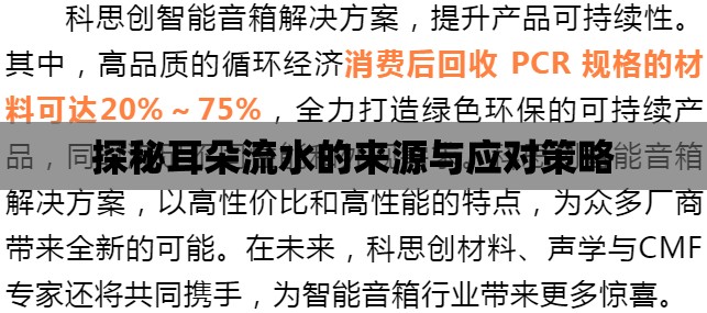 探秘耳朵流水的來源與應(yīng)對策略