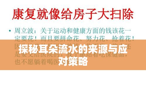 探秘耳朵流水的來源與應(yīng)對策略