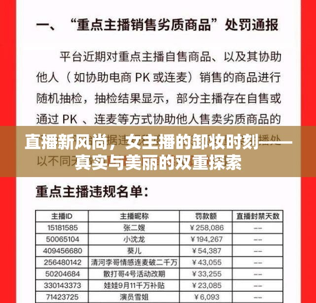 直播新風(fēng)尚，女主播的卸妝時刻——真實與美麗的雙重探索