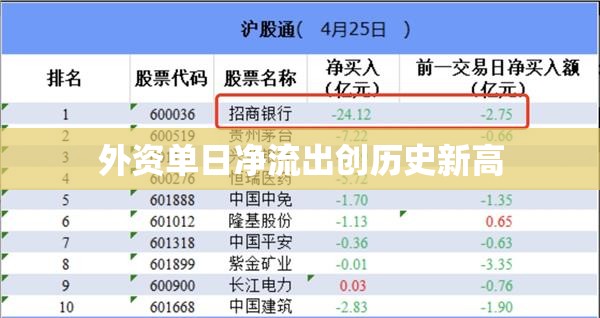 外資單日凈流出創(chuàng)歷史新高