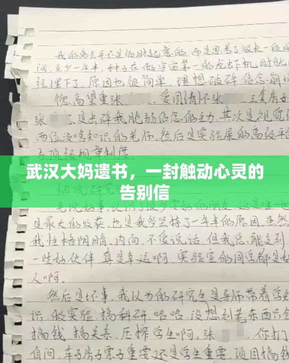 武漢大媽遺書，一封觸動(dòng)心靈的告別信