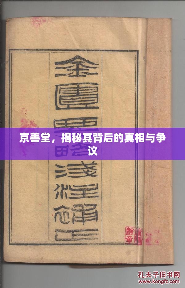 京善堂，揭秘其背后的真相與爭議