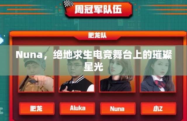 Nuna，絕地求生電競舞臺上的璀璨星光