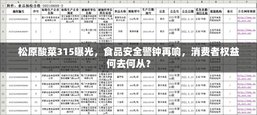 松原酸菜315曝光，食品安全警鐘再響，消費者權(quán)益何去何從？
