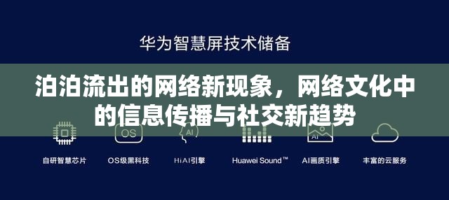 泊泊流出的網(wǎng)絡新現(xiàn)象，網(wǎng)絡文化中的信息傳播與社交新趨勢