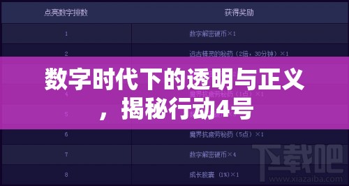 數(shù)字時代下的透明與正義，揭秘行動4號