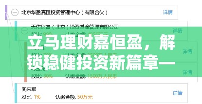 立馬理財嘉恒盈，解鎖穩(wěn)健投資新篇章——最新動態(tài)與市場洞察