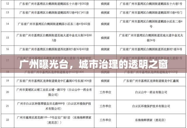 廣州曝光臺(tái)，城市治理的透明之窗