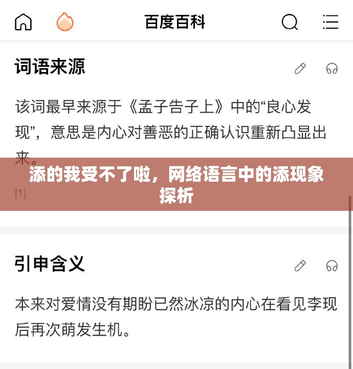 添的我受不了啦，網(wǎng)絡(luò)語言中的添現(xiàn)象探析