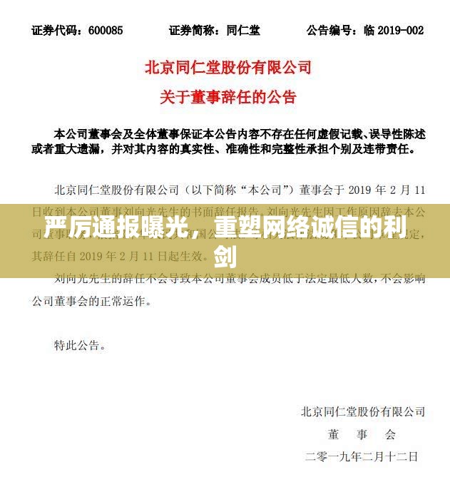 嚴厲通報曝光，重塑網(wǎng)絡誠信的利劍