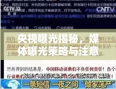 央視曝光揭秘，媒體曝光策略與注意事項