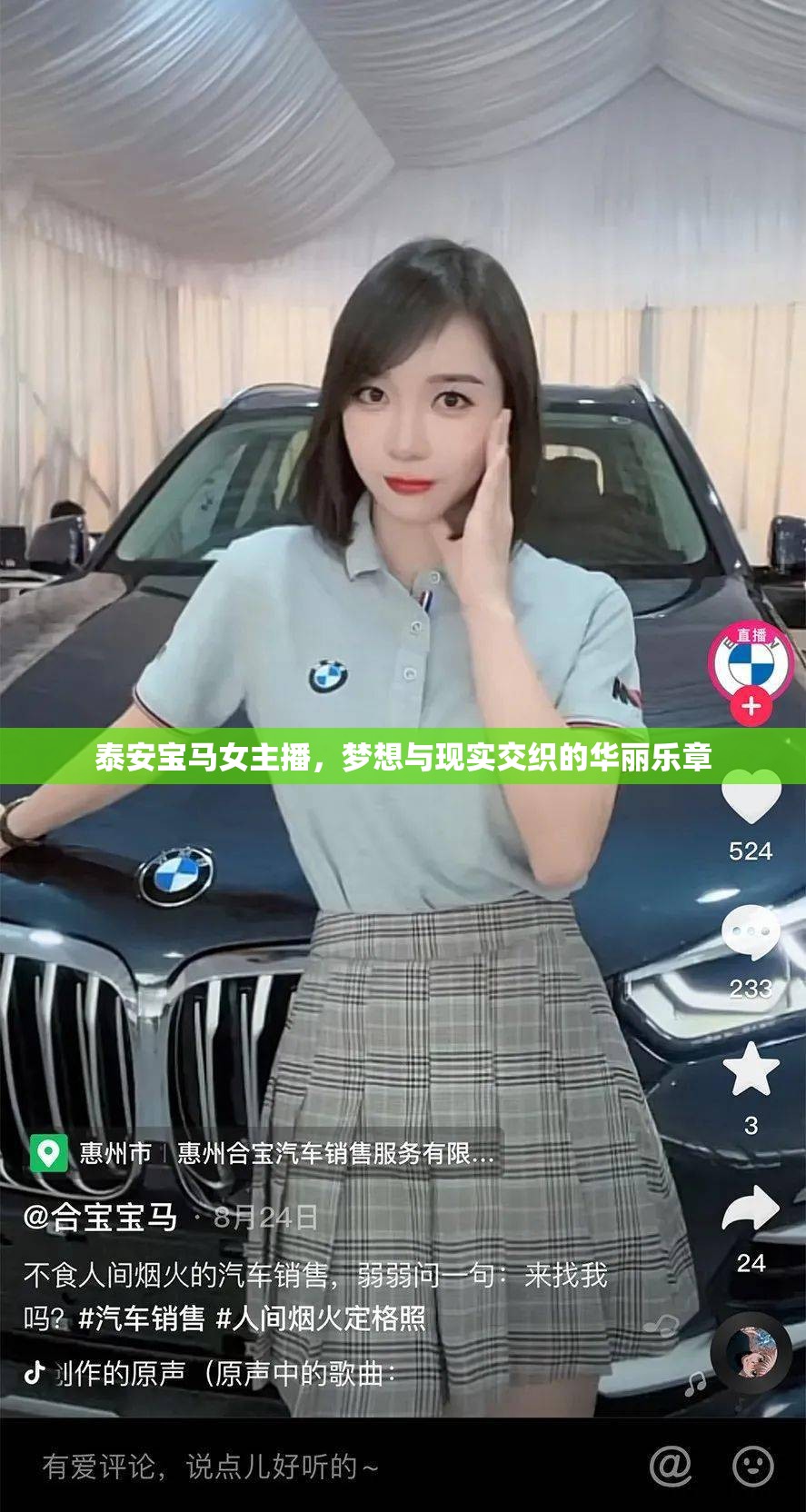 泰安寶馬女主播，夢(mèng)想與現(xiàn)實(shí)交織的華麗樂章