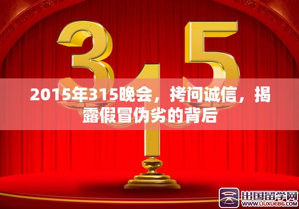 2015年315晚會，拷問誠信，揭露假冒偽劣的背后