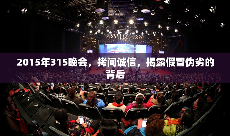 2015年315晚會，拷問誠信，揭露假冒偽劣的背后