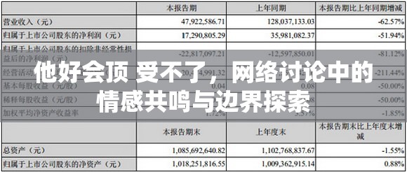 他好會(huì)頂 受不了，網(wǎng)絡(luò)討論中的情感共鳴與邊界探索
