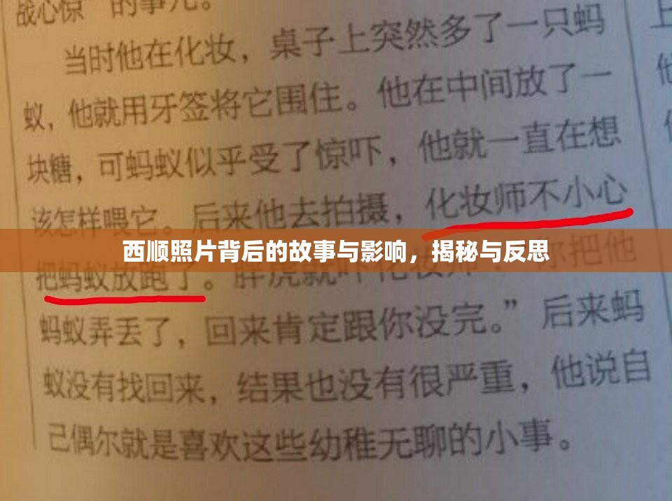 西順照片背后的故事與影響，揭秘與反思