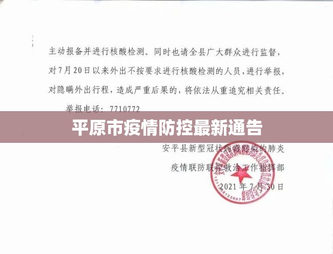 平原市疫情防控最新通告