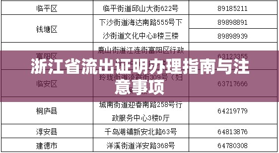 浙江省流出證明辦理指南與注意事項