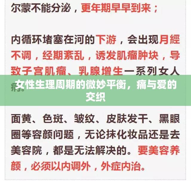 女性生理周期的微妙平衡，痛與愛的交織