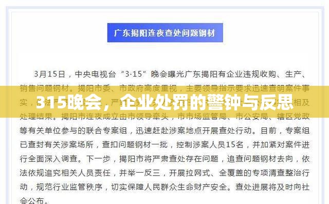 315晚會，企業(yè)處罰的警鐘與反思