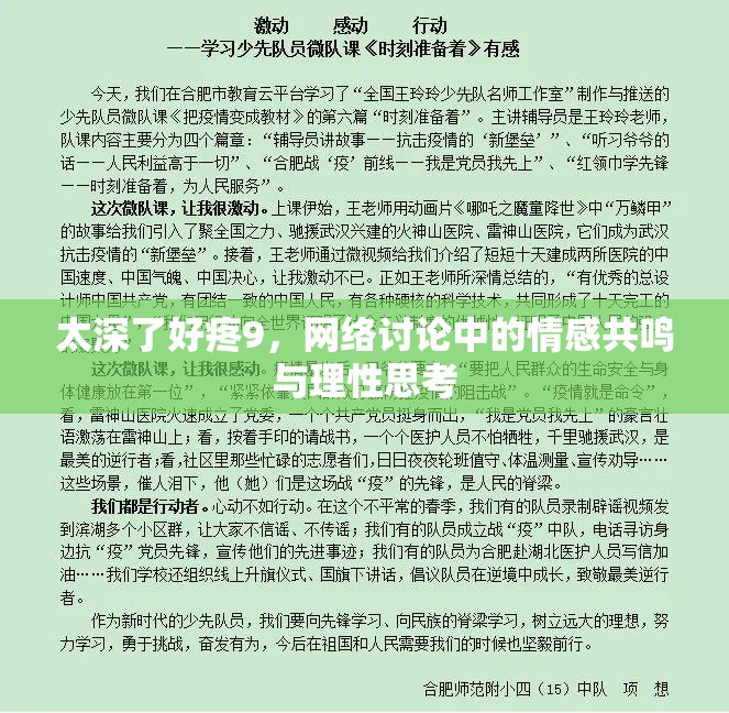 太深了好疼9，網(wǎng)絡(luò)討論中的情感共鳴與理性思考