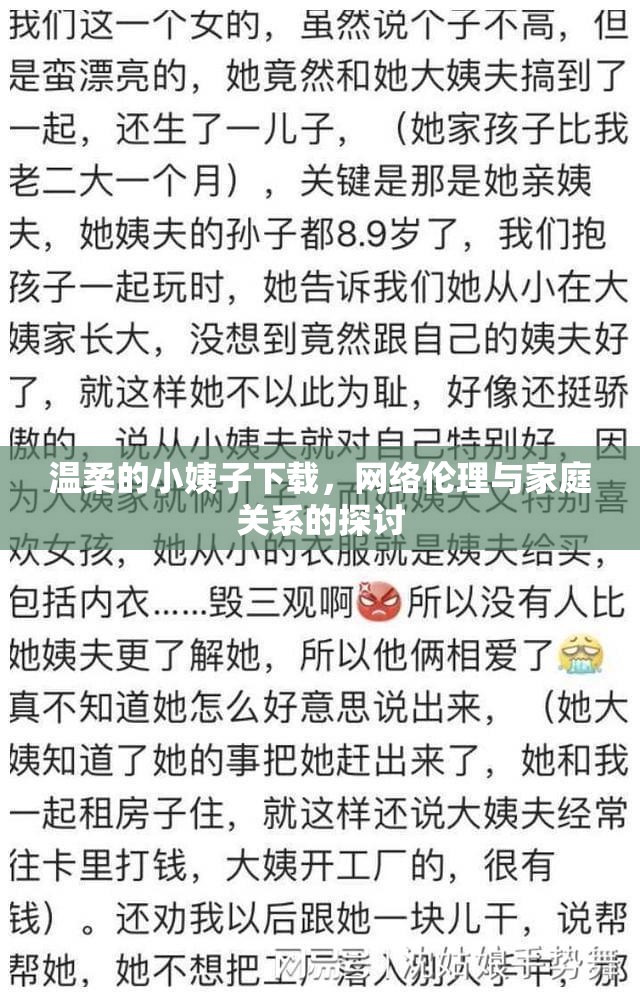 溫柔的小姨子下載，網(wǎng)絡(luò)倫理與家庭關(guān)系的探討