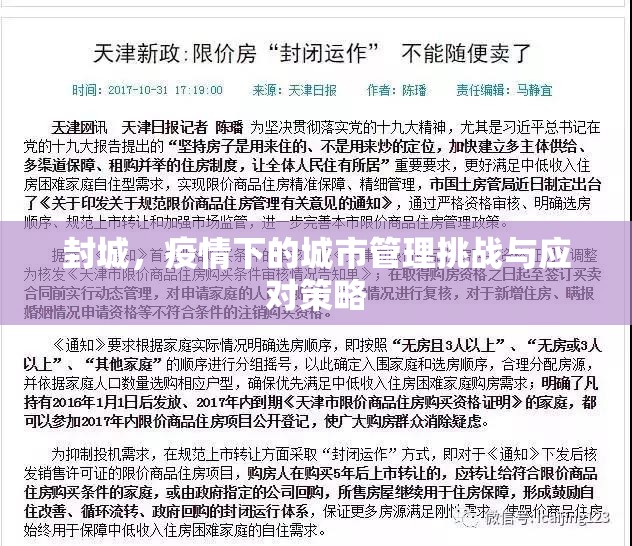 封城，疫情下的城市管理挑戰(zhàn)與應對策略