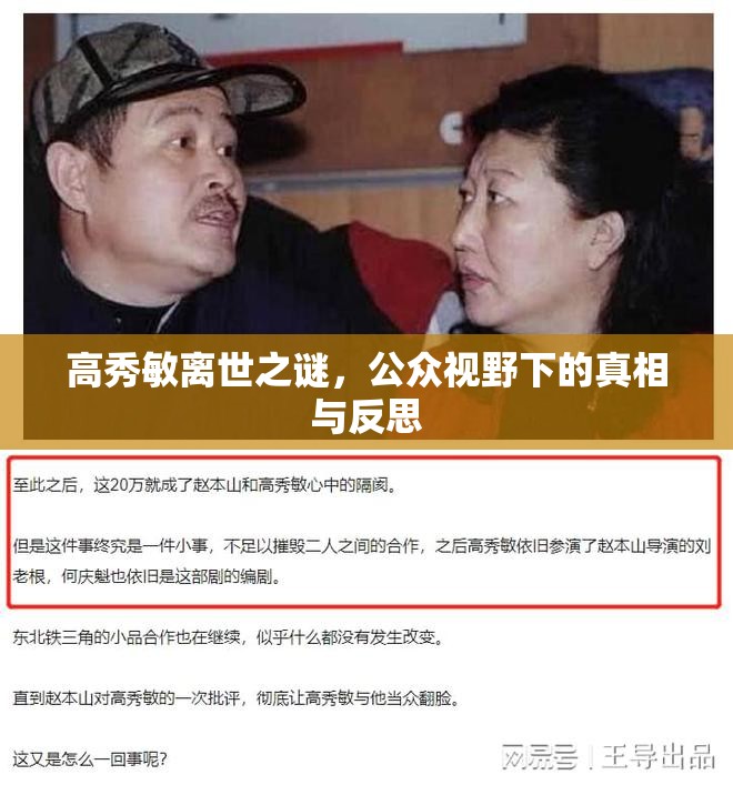 高秀敏離世之謎，公眾視野下的真相與反思