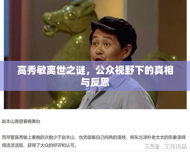 高秀敏離世之謎，公眾視野下的真相與反思