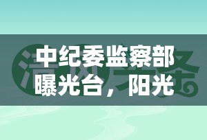 中紀(jì)委監(jiān)察部曝光臺，陽光下的監(jiān)督，清風(fēng)中的警鐘