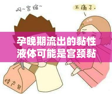 孕晚期流出的黏性液體可能是宮頸黏液或羊水，建議及時(shí)就醫(yī)進(jìn)行檢查，以確定是否為羊水破裂或?qū)m頸黏液栓脫落等異常情況。