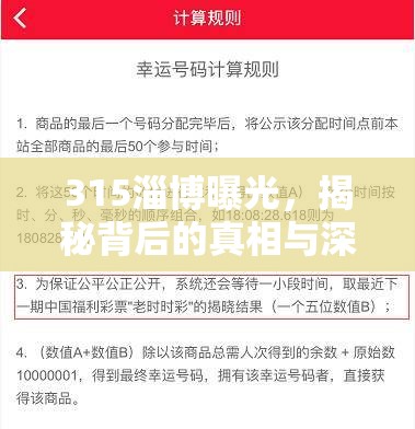 315淄博曝光，揭秘背后的真相與深刻反思