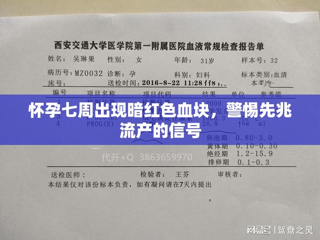 懷孕七周出現(xiàn)暗紅色血塊，警惕先兆流產(chǎn)的信號