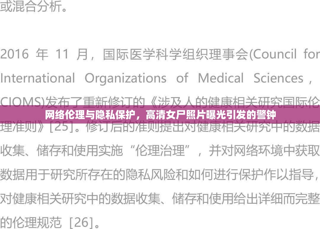 網(wǎng)絡(luò)倫理與隱私保護(hù)，高清女尸照片曝光引發(fā)的警鐘