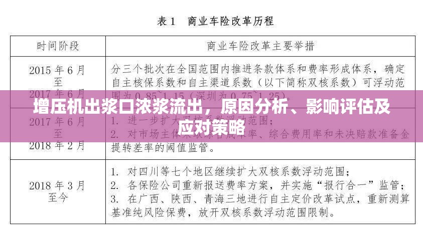 增壓機出漿口濃漿流出，原因分析、影響評估及應(yīng)對策略
