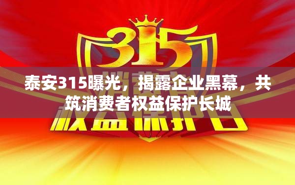 泰安315曝光，揭露企業(yè)黑幕，共筑消費(fèi)者權(quán)益保護(hù)長(zhǎng)城