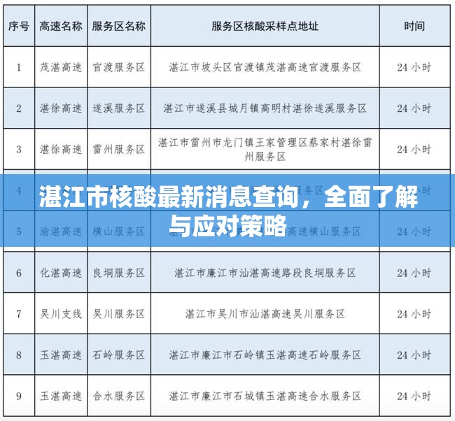 湛江市核酸最新消息查詢，全面了解與應(yīng)對(duì)策略