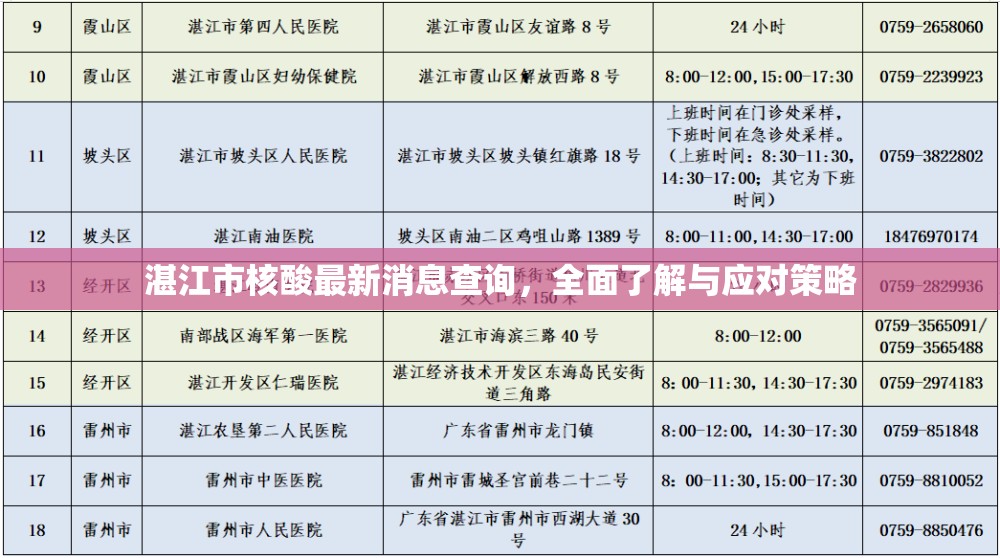湛江市核酸最新消息查詢，全面了解與應(yīng)對(duì)策略
