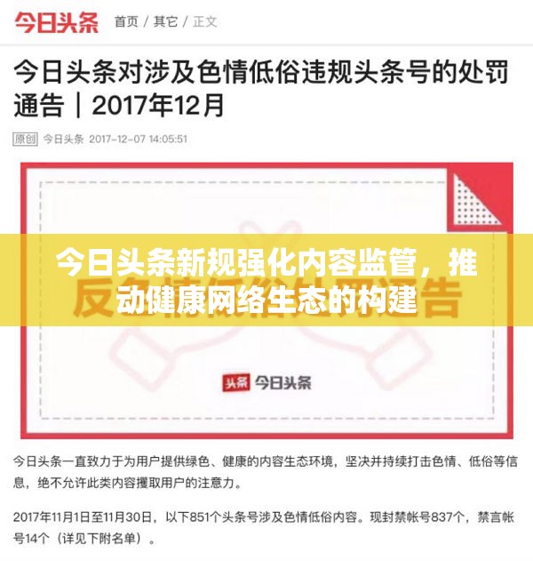 今日頭條新規(guī)強化內(nèi)容監(jiān)管，推動健康網(wǎng)絡(luò)生態(tài)的構(gòu)建