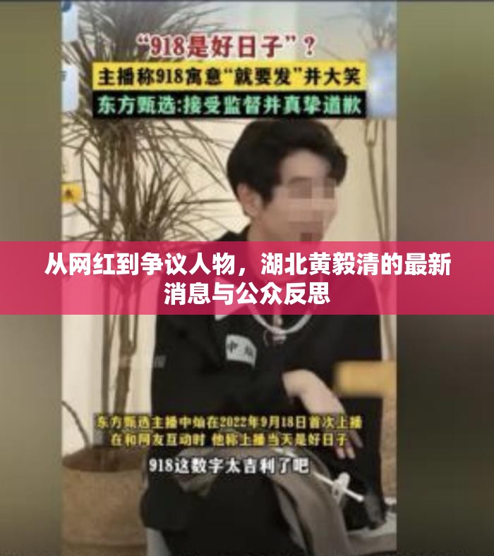 從網(wǎng)紅到爭(zhēng)議人物，湖北黃毅清的最新消息與公眾反思