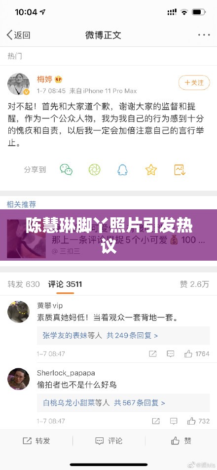 陳慧琳腳丫照片引發(fā)熱議