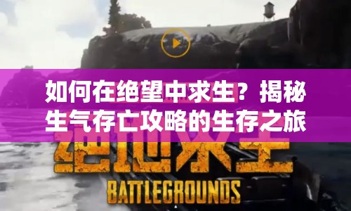 如何在絕望中求生？揭秘生氣存亡攻略的生存之旅