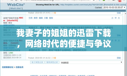 我妻子的姐姐的迅雷下載，網(wǎng)絡(luò)時代的便捷與爭議