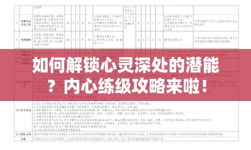 如何解鎖心靈深處的潛能？?jī)?nèi)心練級(jí)攻略來(lái)啦！