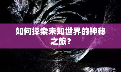 如何探索未知世界的神秘之旅？