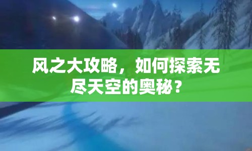 風(fēng)之大攻略，如何探索無盡天空的奧秘？