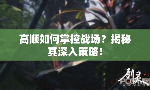高順如何掌控戰(zhàn)場？揭秘其深入策略！