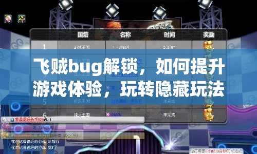 飛賊bug解鎖，如何提升游戲體驗，玩轉(zhuǎn)隱藏玩法？