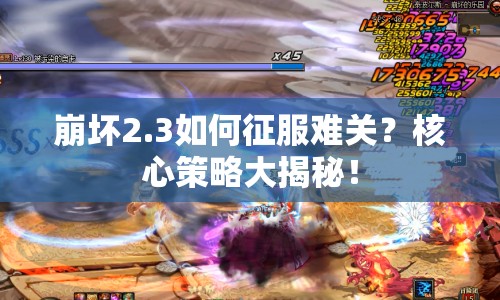 崩壞2.3如何征服難關(guān)？核心策略大揭秘！