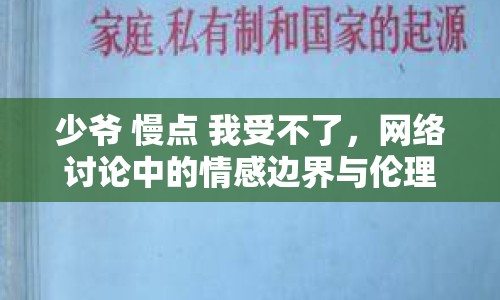 少爺 慢點(diǎn) 我受不了，網(wǎng)絡(luò)討論中的情感邊界與倫理考量